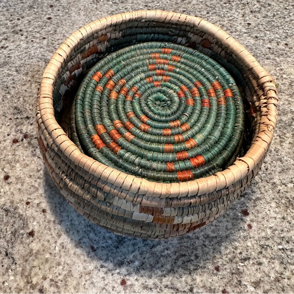 Natural Woven Coasters - Set of Six - Picture 1 of 5